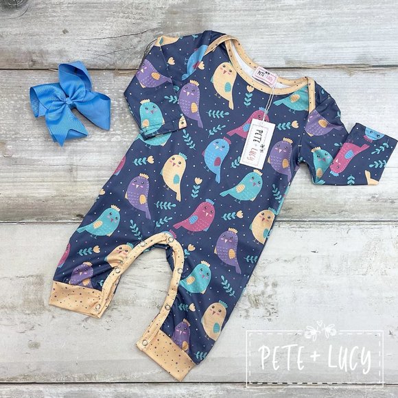 Pete & Lucy Other - Pete & Lucy Bright Birdies Baby Romper